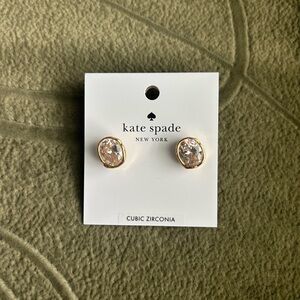 kate spade Gold and Clear Cubic Zirconia Earrings